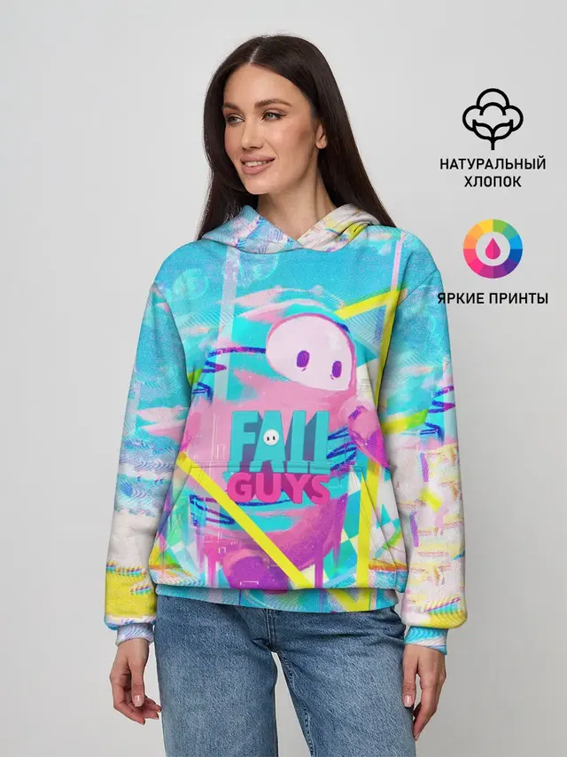 Женское худи с принтом «Разные игры — Fall Guys»