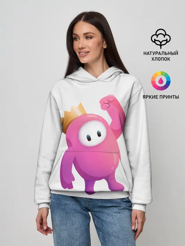 Женское худи с принтом «Разные игры — Fall Guys»