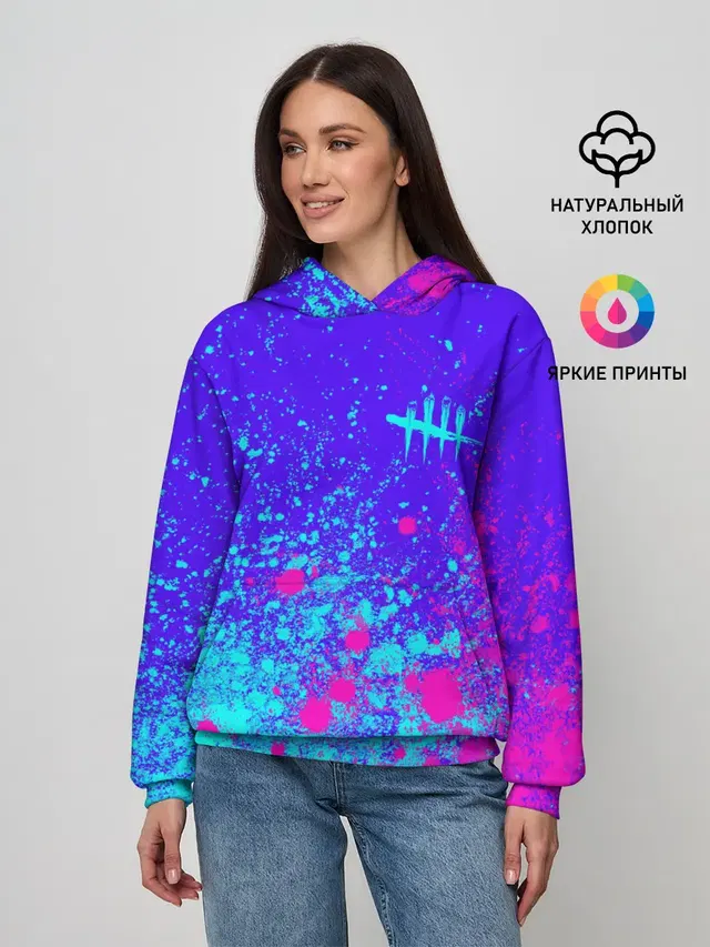 Женское худи с принтом «Paint splatter»