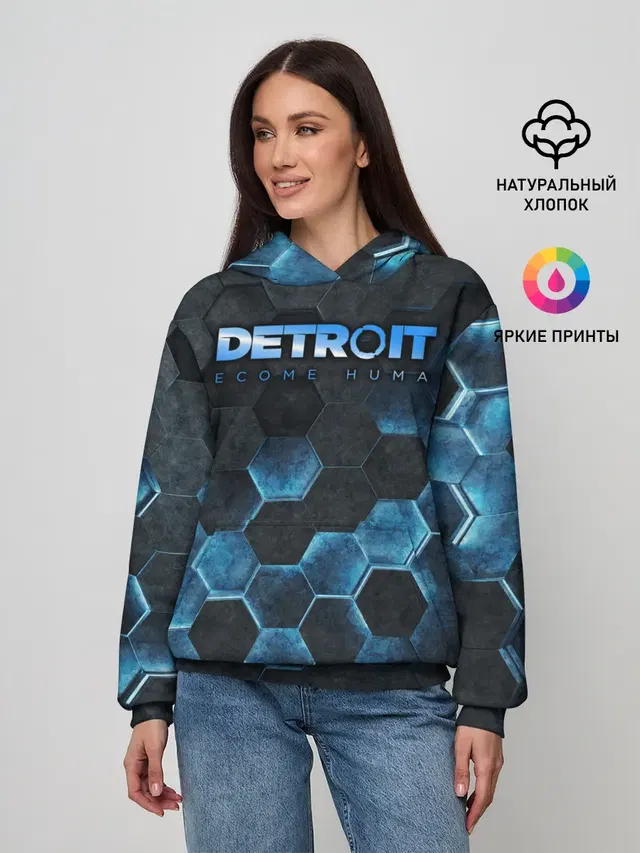 Женское худи с принтом «hexagon»