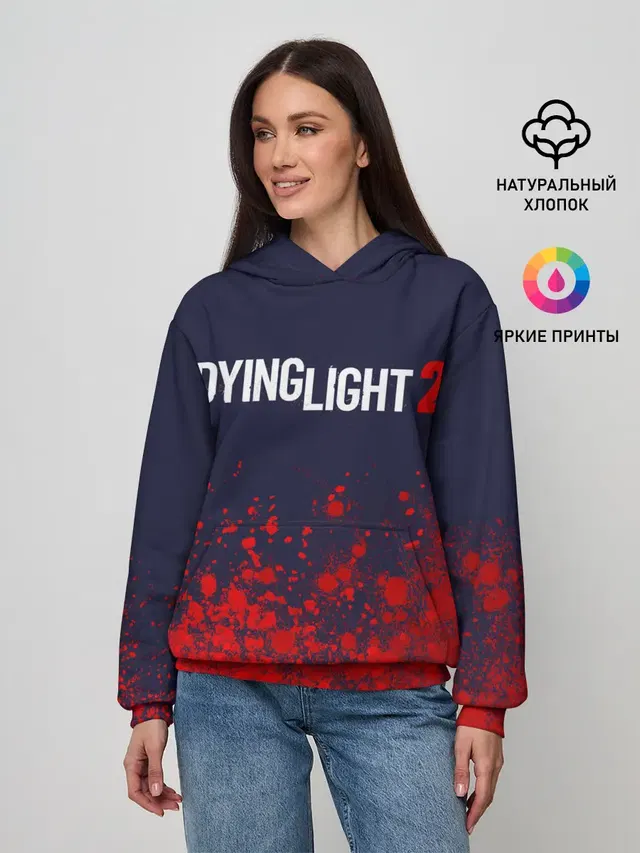 Женское худи с принтом «Dying Light — DYING LIGHT 2 — ДАИНГ ЛАЙТ»