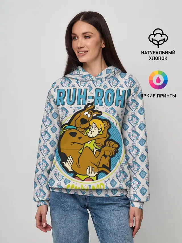Женское худи с принтом «Скуби-Ду — Ruh-Roh!»