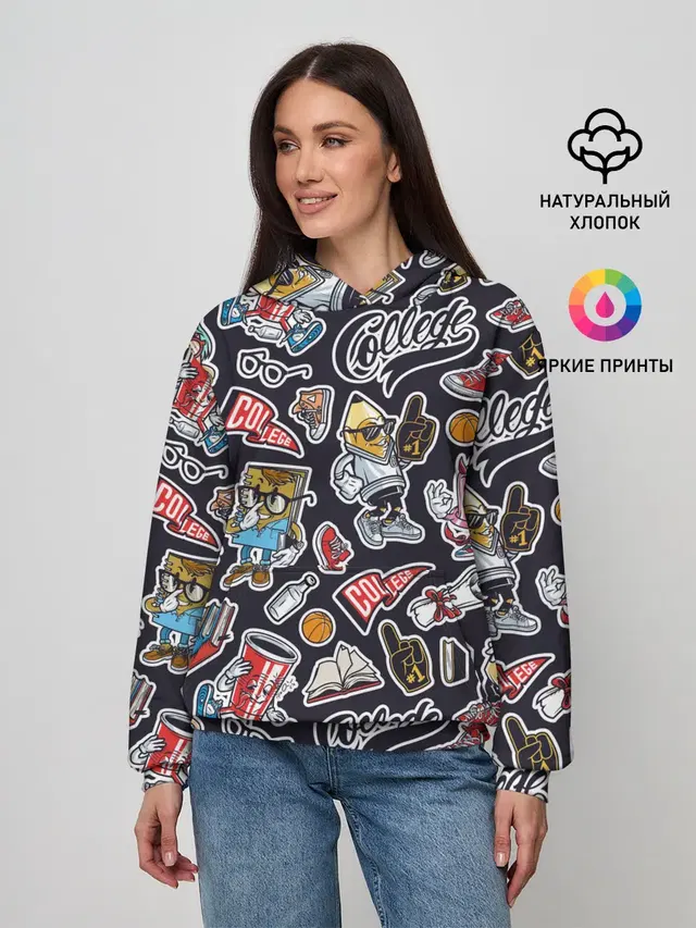 Женское худи с принтом «Pop Art»