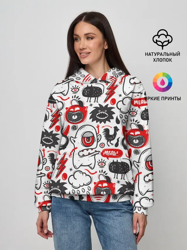 Женское худи с принтом «Pop Art»