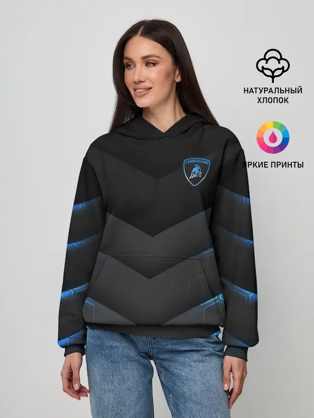 Женское худи с принтом «Lamborghini logo»