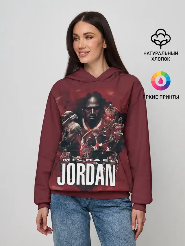 Женское худи с принтом «НБА — MICHAEL JORDAN»