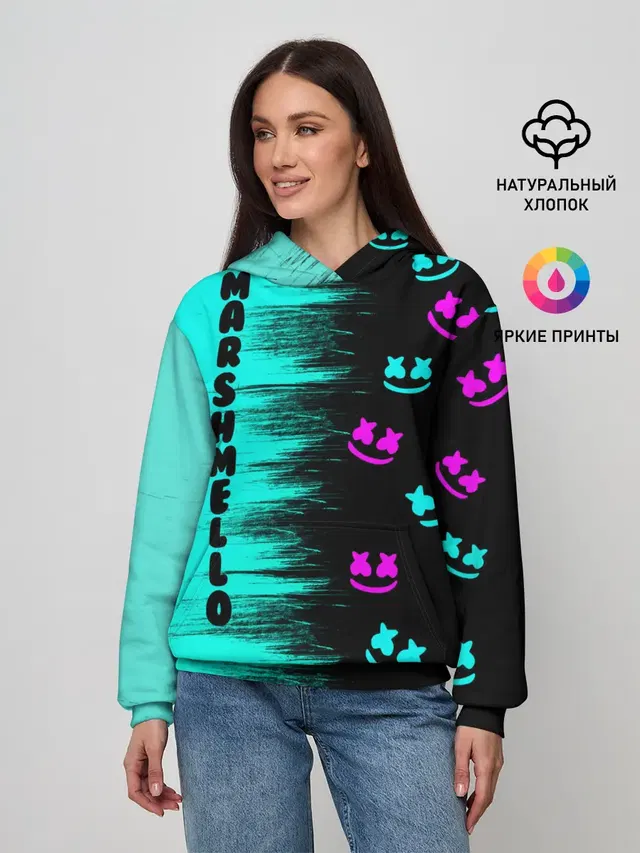 Женское худи с принтом «Marshmello»