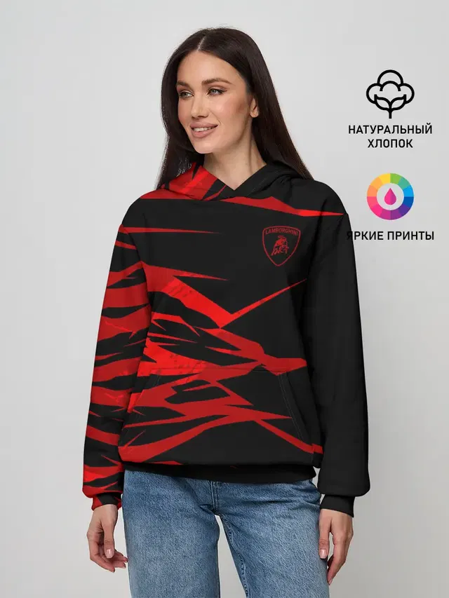 Женское худи с принтом «Lamborghini shield»