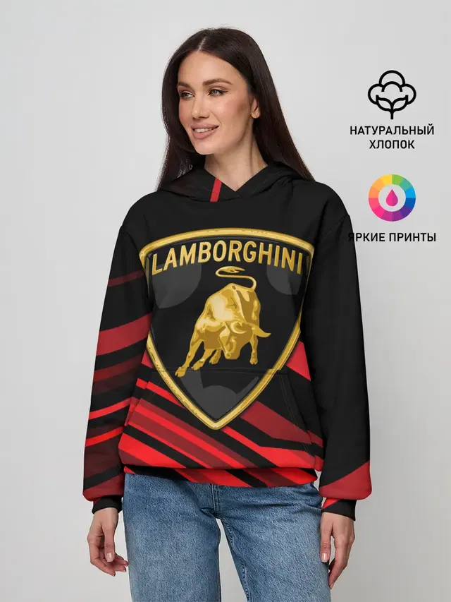Женское худи с принтом «Lamborghini»