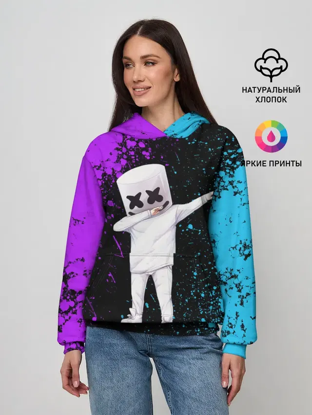Женское худи с принтом «Marshmello»