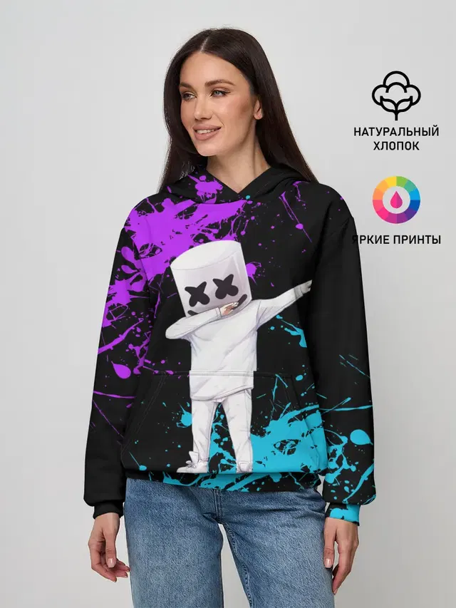 Женское худи с принтом «Marshmello»