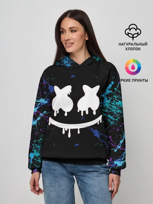 Женское худи с принтом «Marshmello»