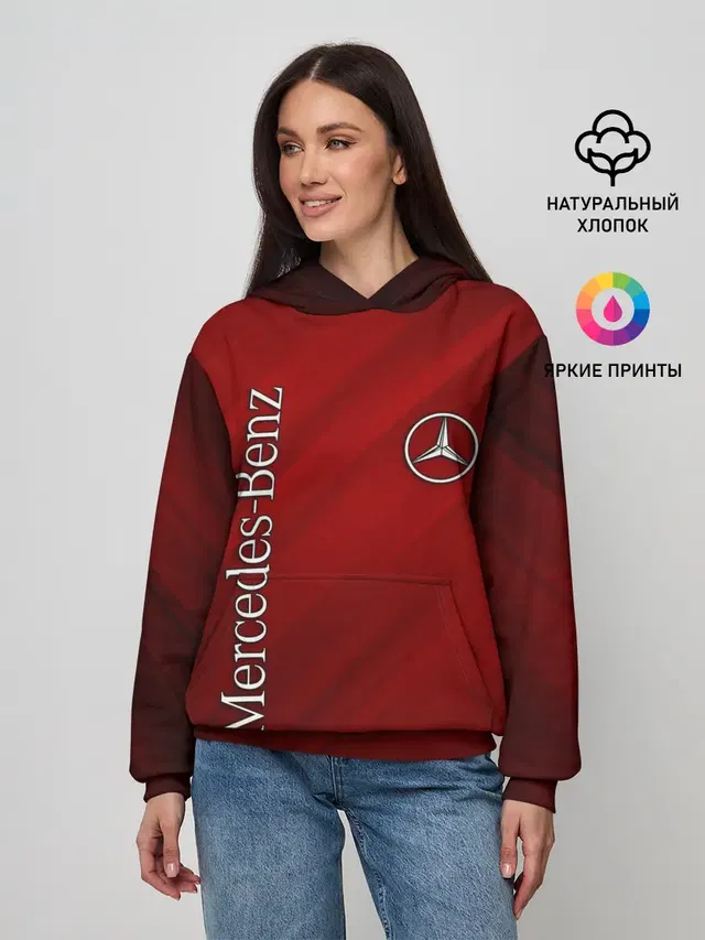 Женское худи с принтом «Merсedes — MERCEDES»