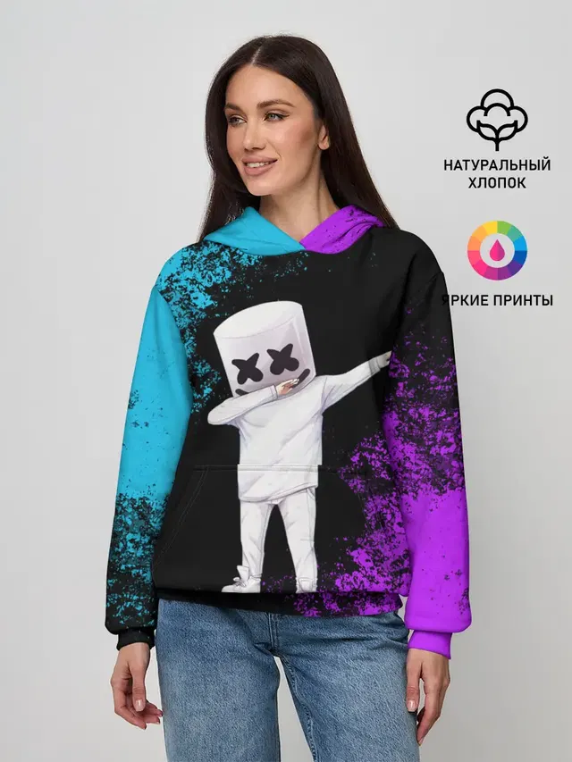 Женское худи с принтом «Marshmello»