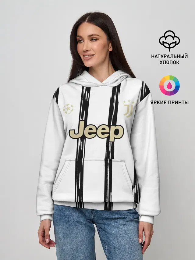 Женское худи с принтом «Ювентус — Home Authentic style»