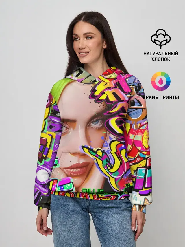 Женское худи с принтом «Billie Eilish»