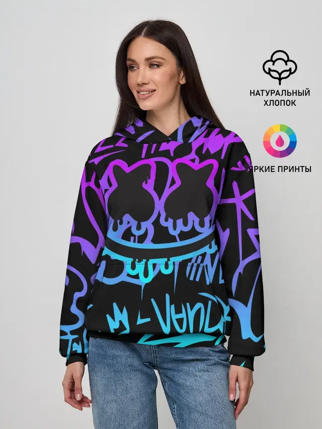Женское худи с принтом «Marshmello»