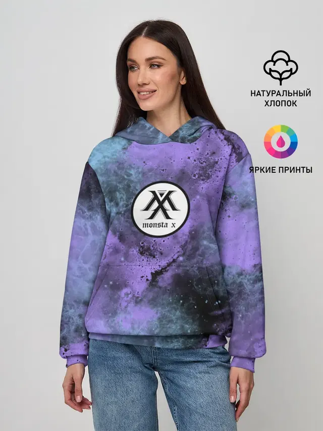Женское худи с принтом «MONSTA X»