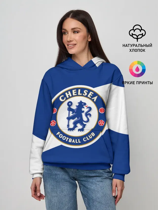 Женское худи с принтом «Lion — Chelsea SPORT»
