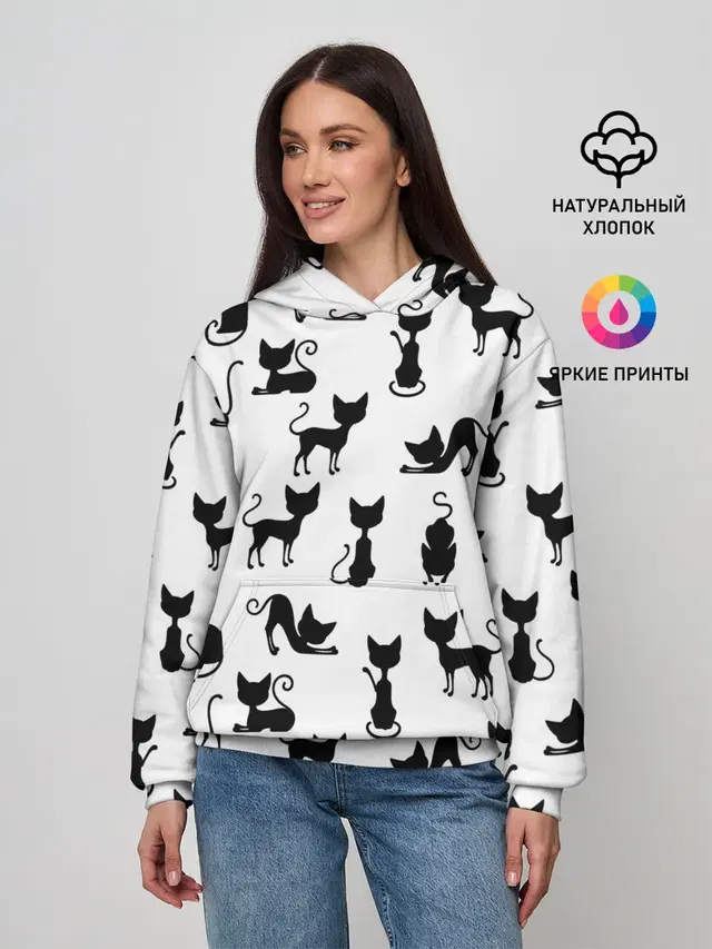 КОШКИ БЕЛОЕ НА ЧЕРНОМ
