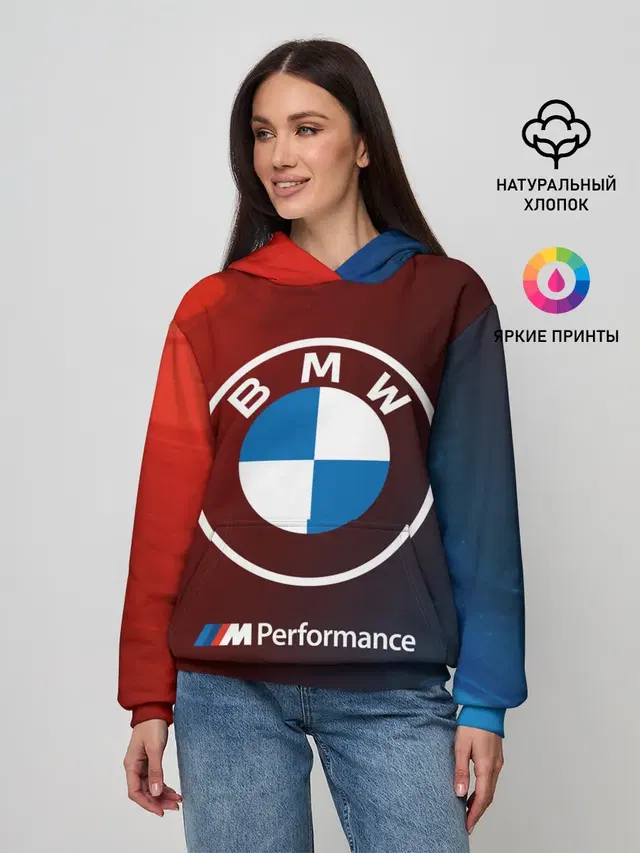 Женское худи с принтом «BMW»