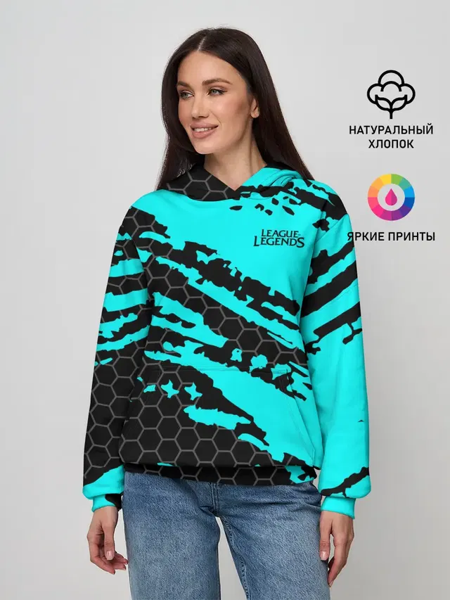 Женское худи с принтом «Hexagonal pattern»