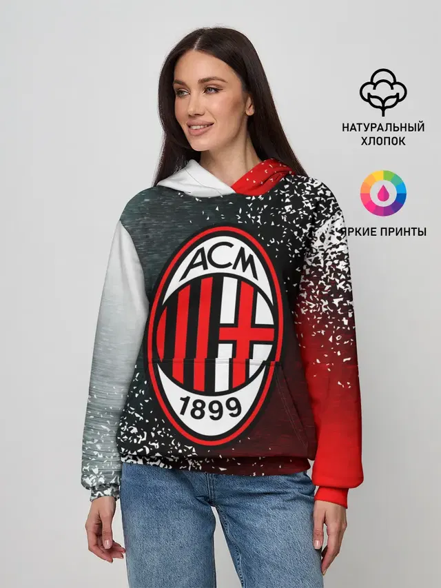 Женское худи с принтом «Football — AC MILAN»