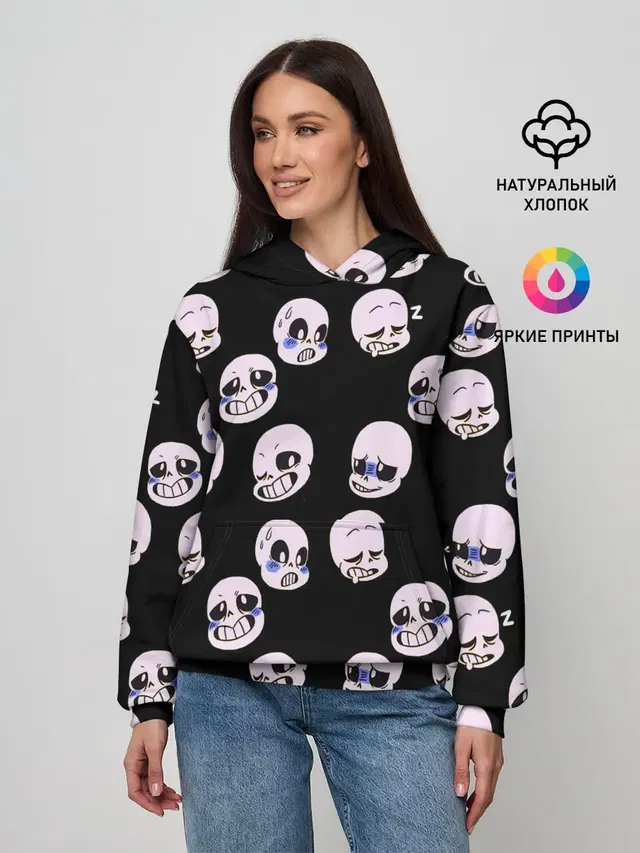 Женское худи с принтом «skull»