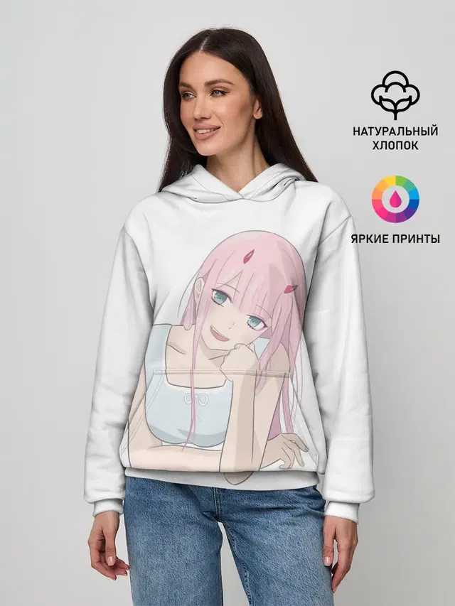 Женское худи с принтом «Милая Zero Two»