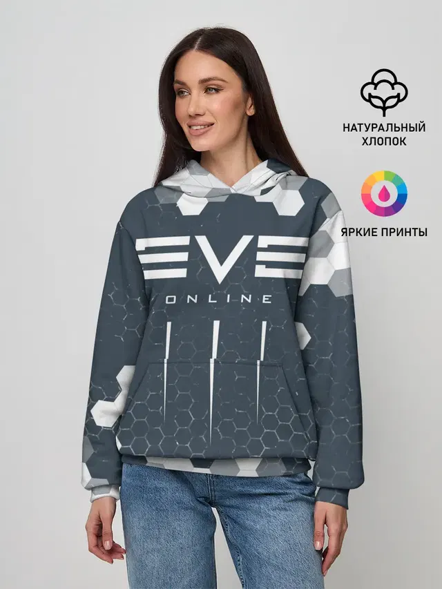 Женское худи с принтом «EVE online — ИВ ОНЛАЙН»