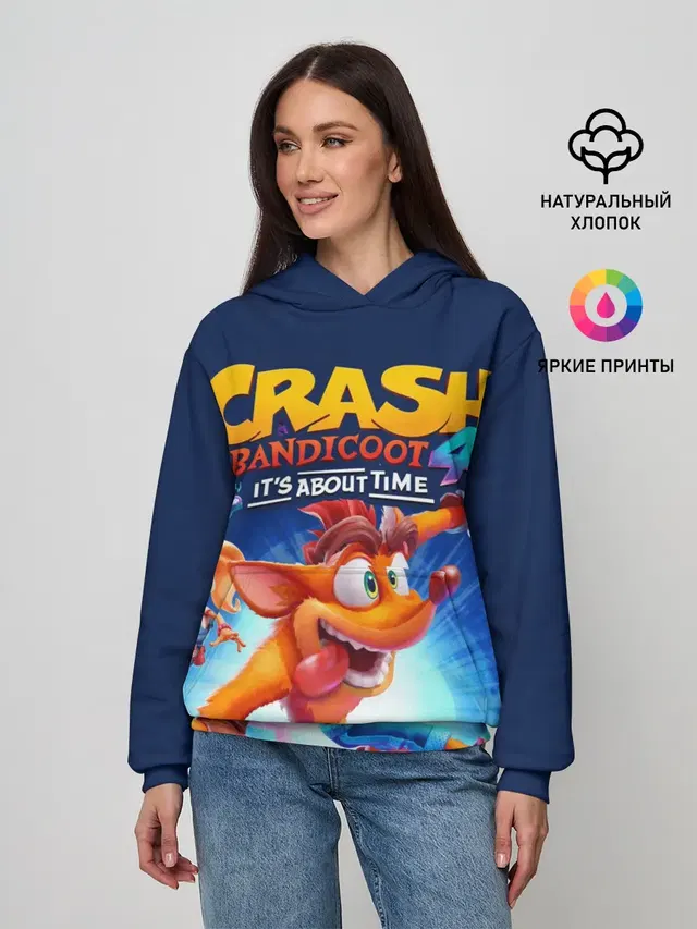 Женское худи с принтом «Игры — Crash Bandicoot»