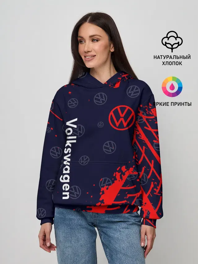 Женское худи с принтом «Volkswagen — Фольксваген»
