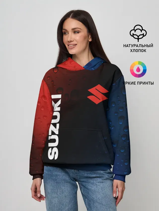 Женское худи с принтом «Suzuki»