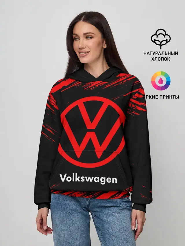 Женское худи с принтом «Volkswagen — Фольксваген»