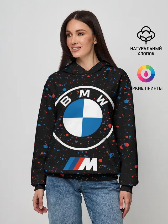 Женское худи с принтом «BMW»
