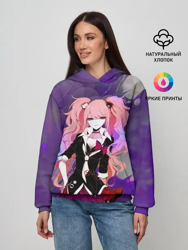 Женское худи с принтом «Junko Enoshima — Джунко Эношима»