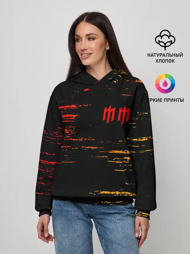 Женское худи с принтом «Grunge texture — М. МЭНСОН»
