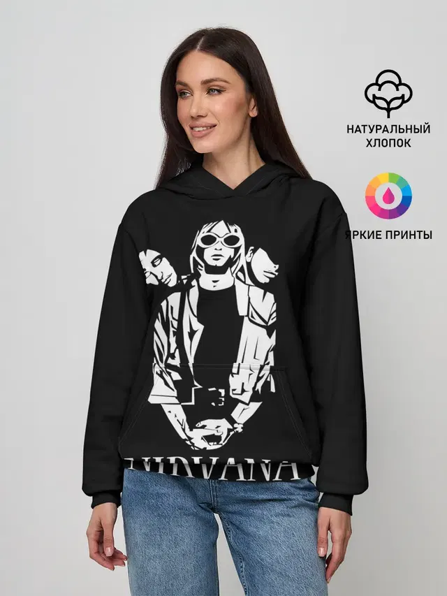 Женское худи с принтом «Kurt Cobain»
