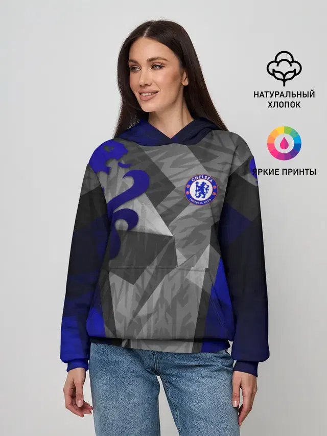 Женское худи с принтом «Челси — Chelsea | Челси»