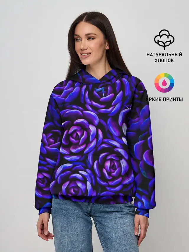 Женское худи с принтом «Цветы — Lovely Roses»