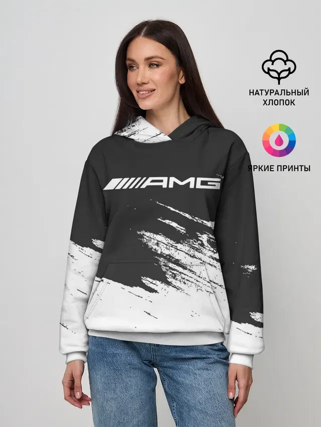 Женское худи с принтом «Merсedes — AMG MERCEDES.»