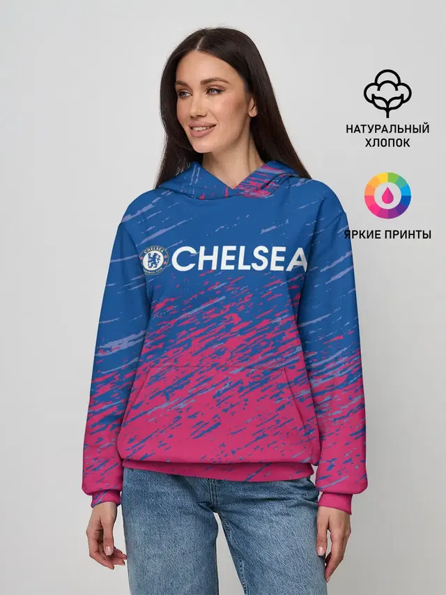 Женское худи с принтом «Челси — Chelsea / Челси.»