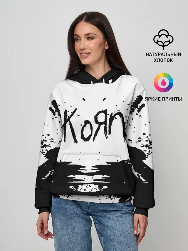 Женское худи с принтом «KoЯn — korn»
