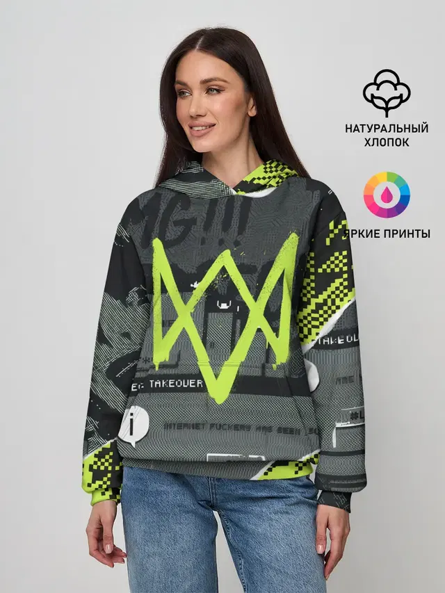 Женское худи с принтом «WD Legion — WATCH DOGS: LEGION.»