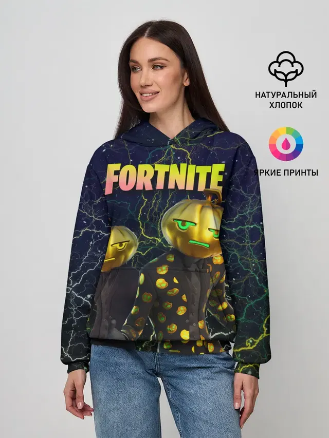 Женское худи с принтом «Фортнайт — Fortnite Jack Gourdon»