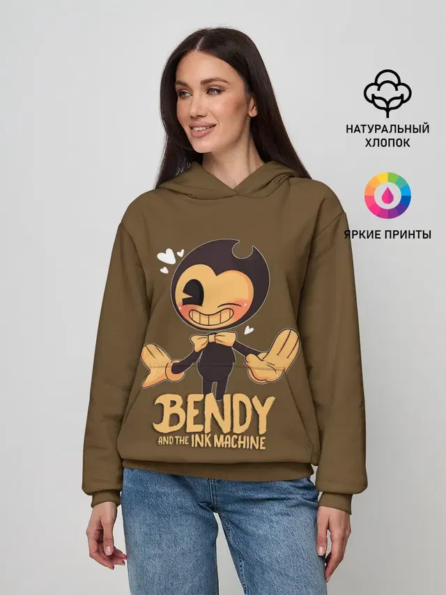 Женское худи с принтом «Bendy and the ink machine»