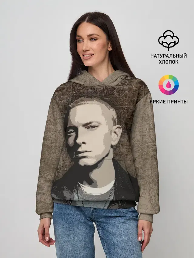 Женское худи с принтом «Eminem — EMIN?M»