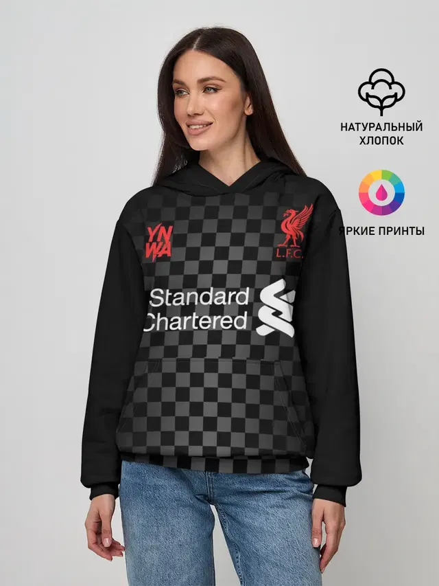 Женское худи с принтом «Ливерпуль — LIVERPOOL резервная 20/21»