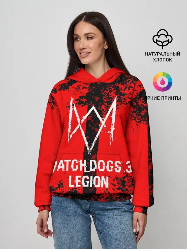 Женское худи с принтом «Grunge — Watch Dogs: Legion.»