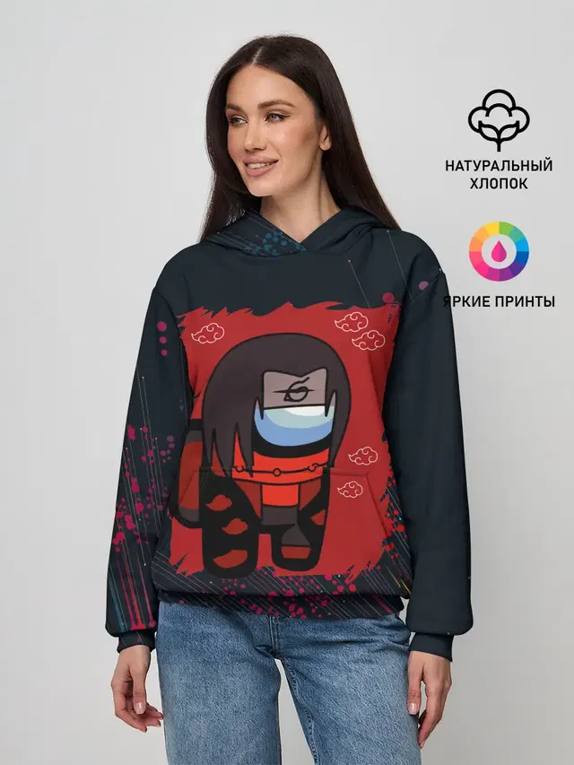 Женское худи с принтом «Амонг Ас — Itachi Uchiha.»
